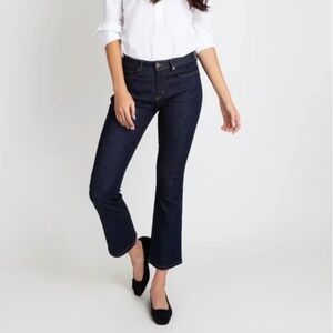 ANN MASHBURN Flare Crop 5 Pocket Indigo Blue Jean Stretch Women's 29